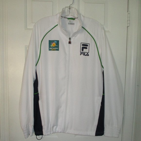 FILA Mens L/S BNP Paribas Open Full Zip White Tennis Windbreaker NWOT - Size 3XL - Picture 1 of 3